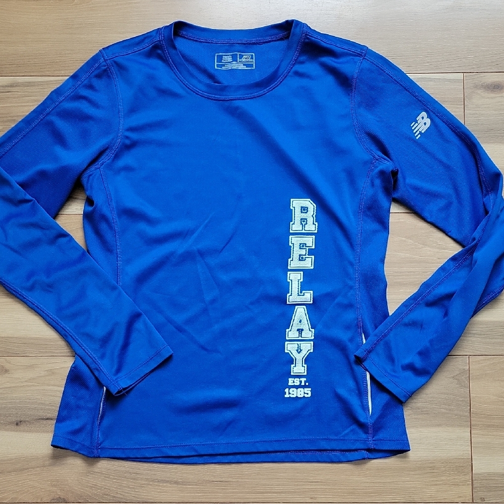 New Balance Ladies Large Blue Long Sleeve Shirt Relay